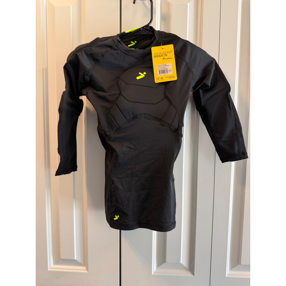 Storelli BodyShield Goalkeeper 3/4 Undershirt Padded Youth Large Black BSGKTOP